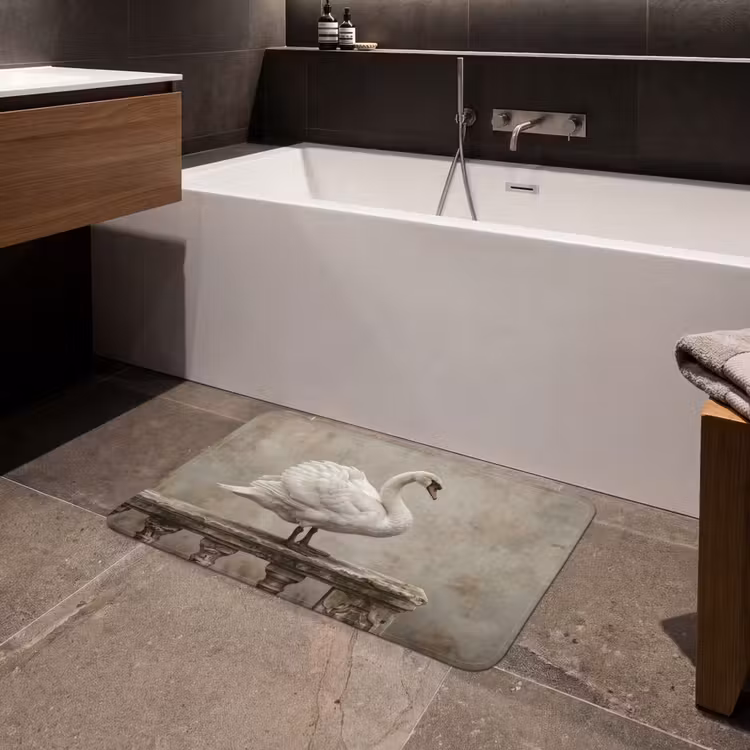 Badmat - Zwaan - Elegant - Dieren - Wit — 4