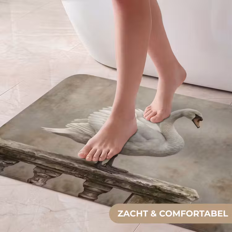 Badmat - Zwaan - Elegant - Dieren - Wit — 5