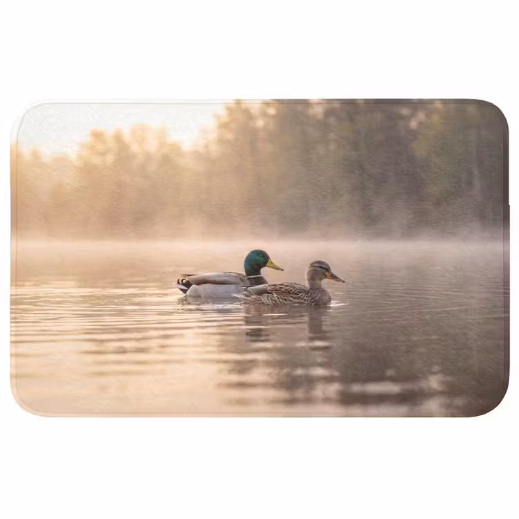 Badmat - Eenden - Water - Mist - Natuur — 1