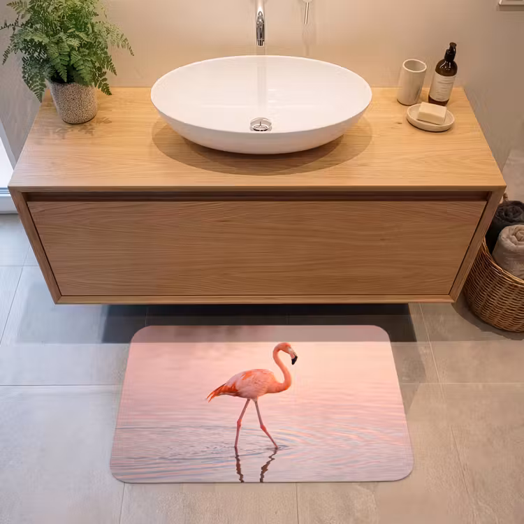 Badmat - Flamingo - Water - Roze — 2