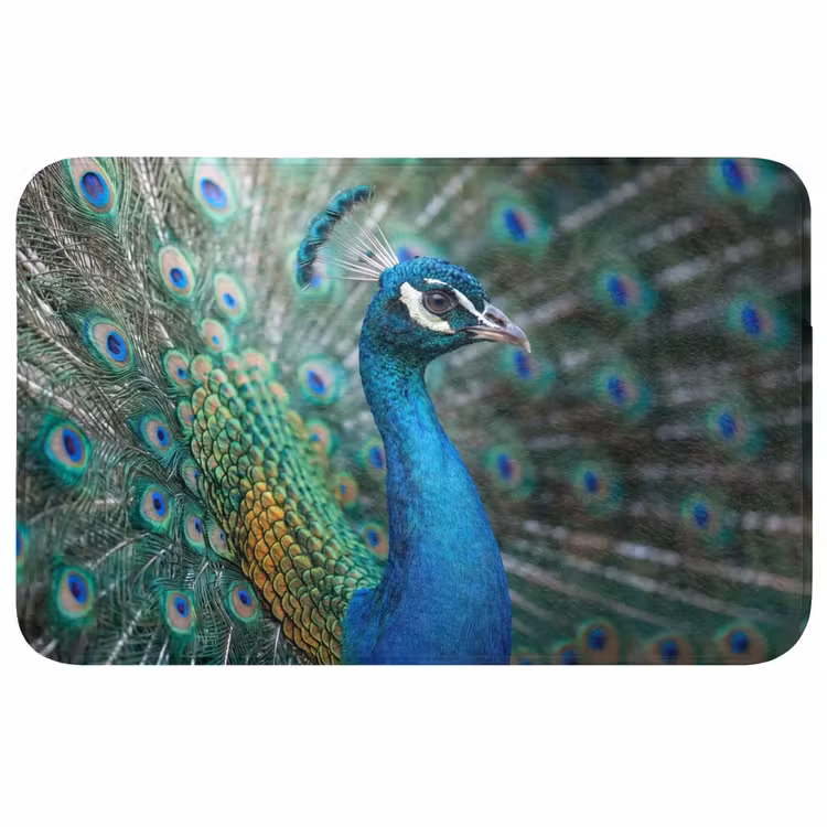 Badmat - Pauw - Veren - Blauw — 1