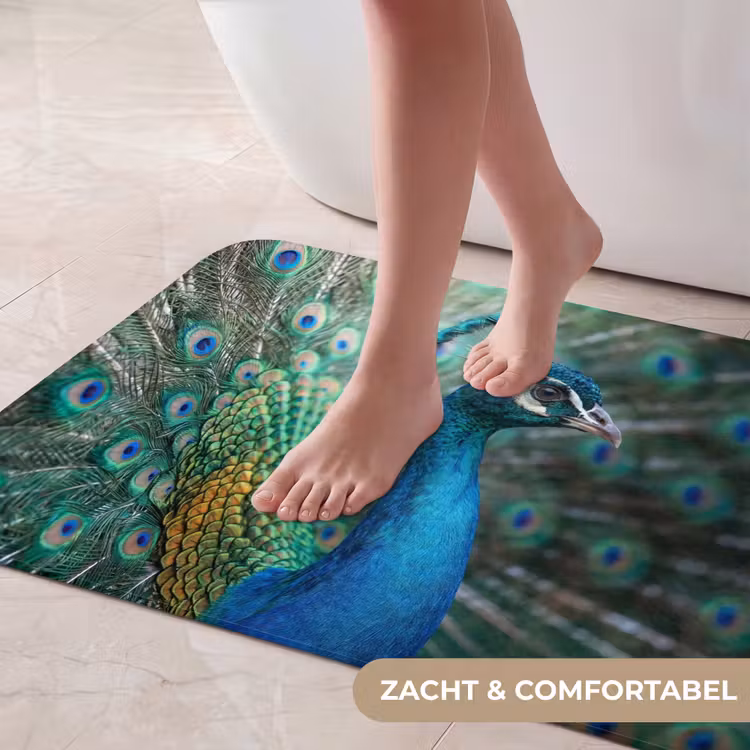 Badmat - Pauw - Veren - Blauw — 5