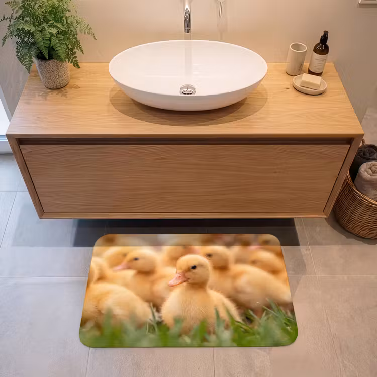 Badmat - Pijltje - Eend - Natuur - Geel — 2
