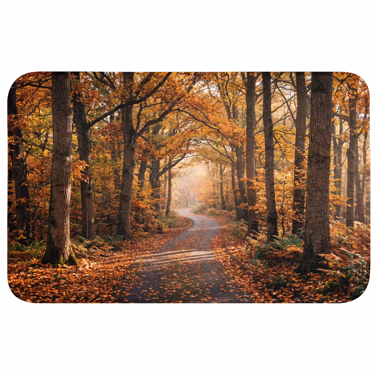 Badmat - Bospad - Herfstbos - Bladeren - Oranje - Nostalgisch — 1