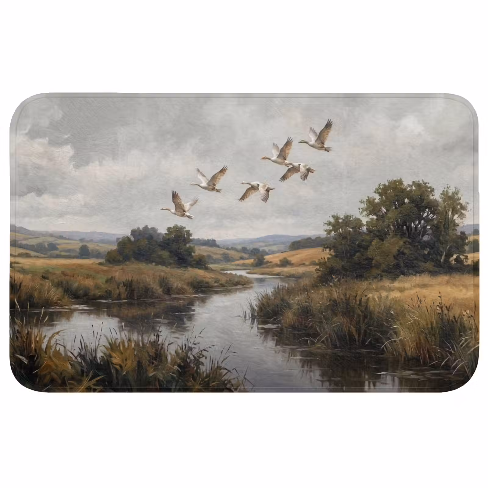 Badmat - Eenden - Rivier - Landschap - Vlucht - Nostalgisch — 1