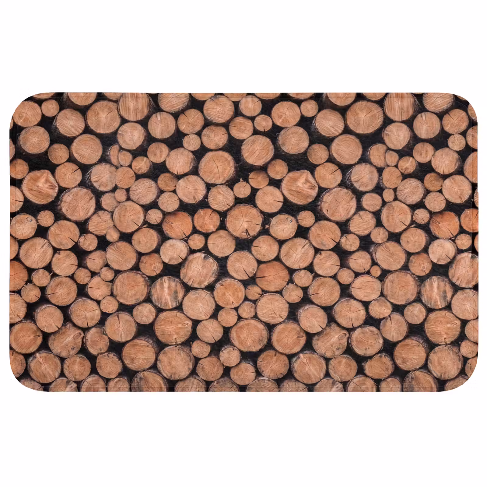 Badmat - Houtblokken - Textuur - Patroon - Bruin - Rustiek — 1