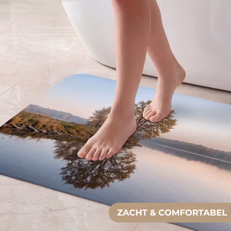 Badmat - Bomen - Reflectie - Water - Zonsopgang - Serene — 5