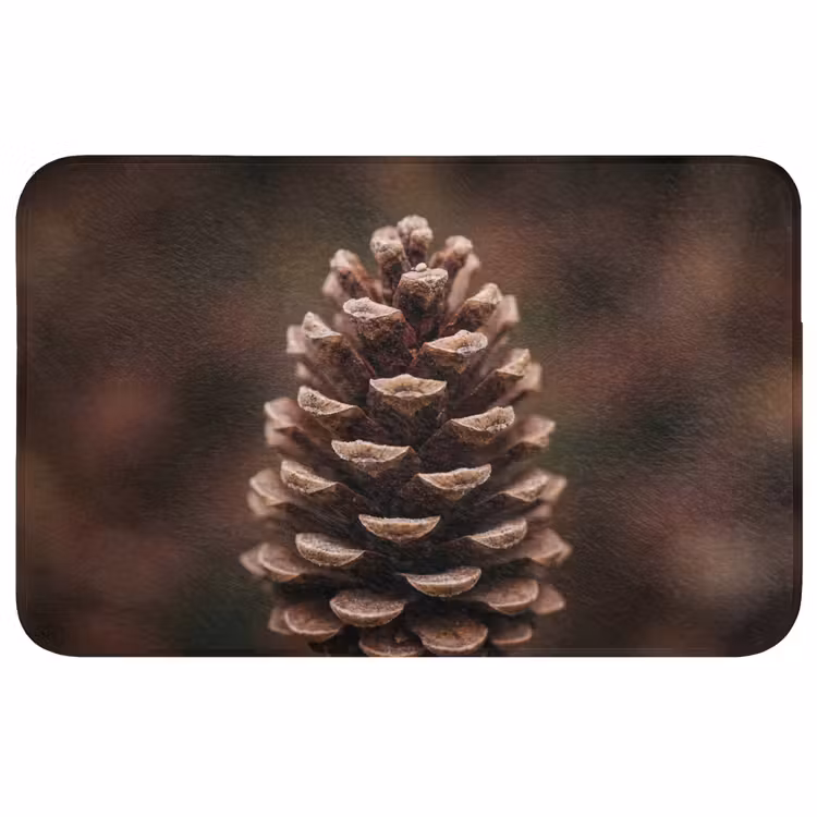 Badmat - Dennenappel - Bos - Herfst - Bruin - Sfeervol — 1