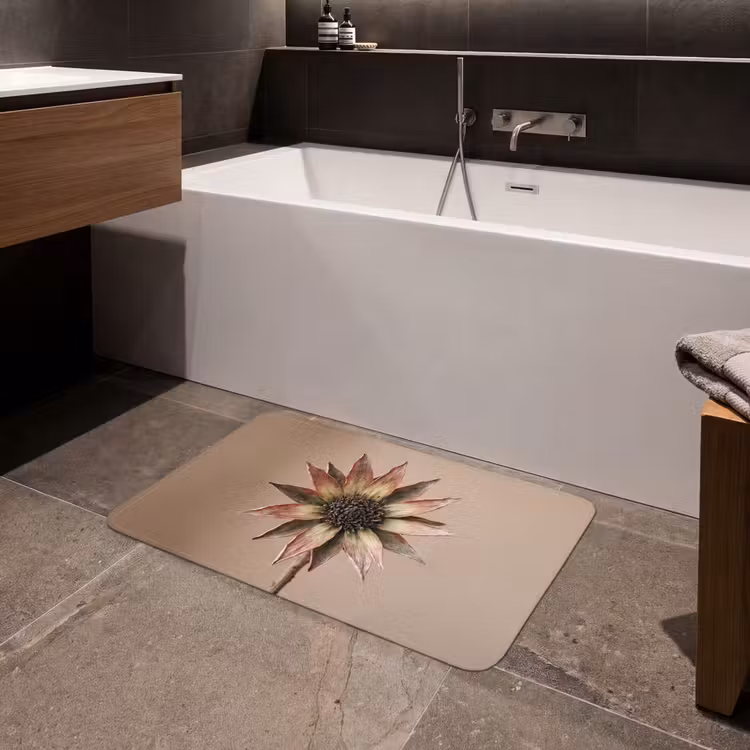 Badmat - Droogbloem - Protea - Vintage - Beige - Rustiek — 4