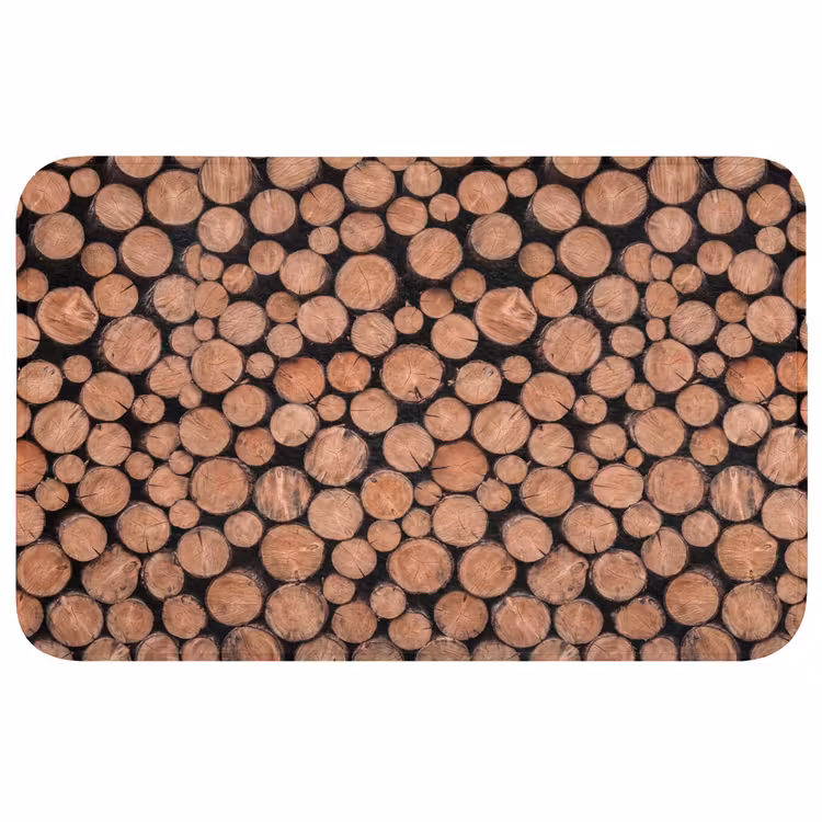 Badmat - Houtblokken - Textuur - Patroon - Bruin - Rustiek — 1