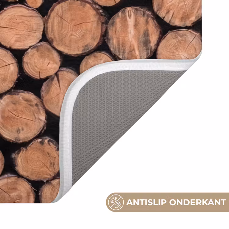 Badmat - Houtblokken - Textuur - Patroon - Bruin - Rustiek — 3