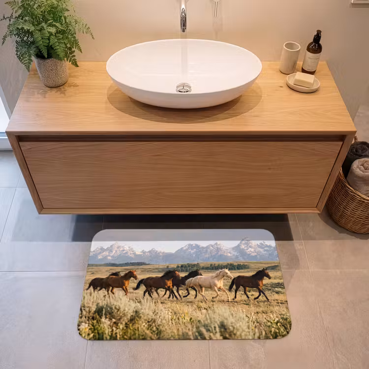 Badmat - Paarden - Kudde - Bergen - Vrijheid - Wild — 2
