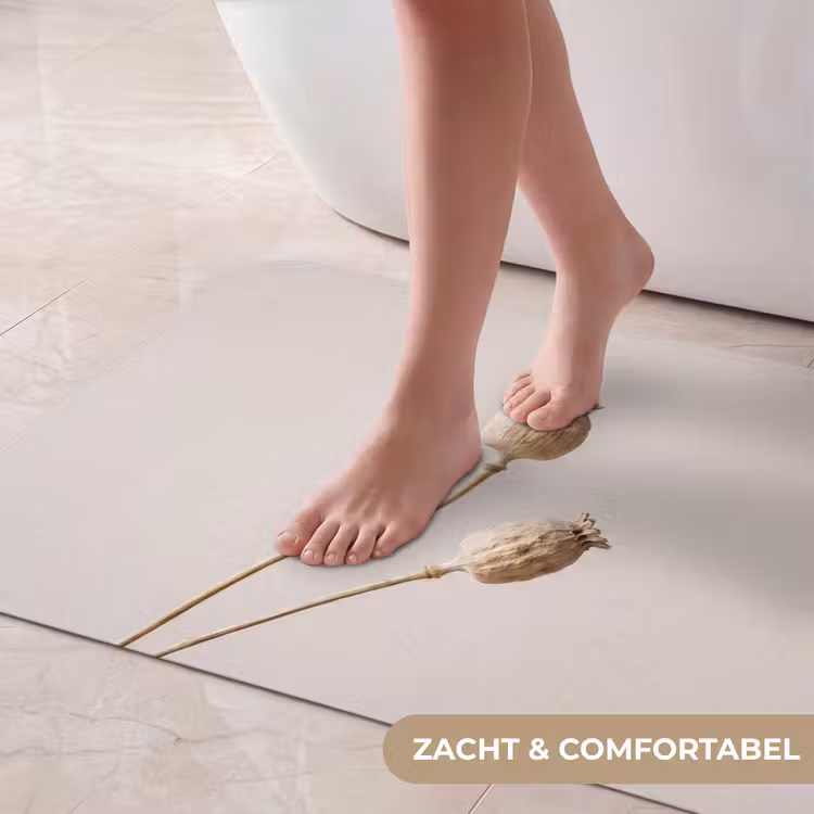 Badmat - Papaverbollen - Droogbloemen - Minimalistisch - Beige - Rustig — 5