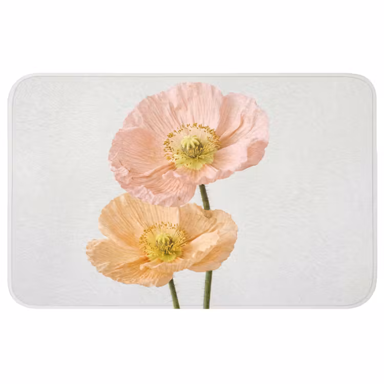 Badmat - Papavers - Botanisch - Roze — 1