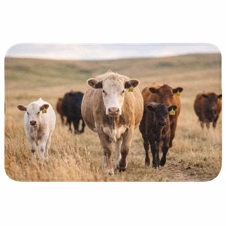 Badmat - Runderen - Kudde - Landschap - Weide - Rustig — 1
