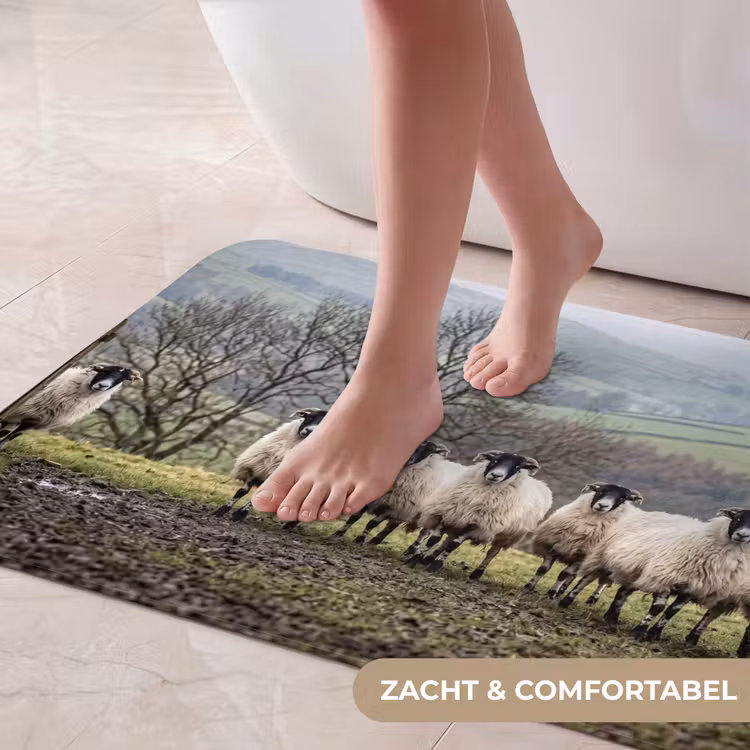 Badmat - Schapen - Rij - Weide - Dieren - Platteland — 5