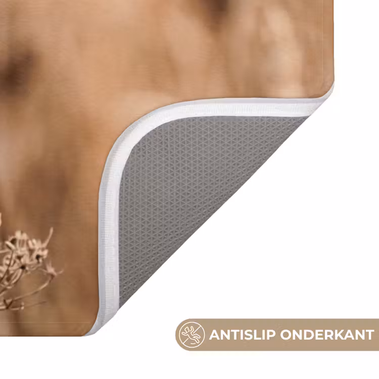 Badmat - Schermbloem - Droogbloem - Winter - Beige - Minimalistisch — 3