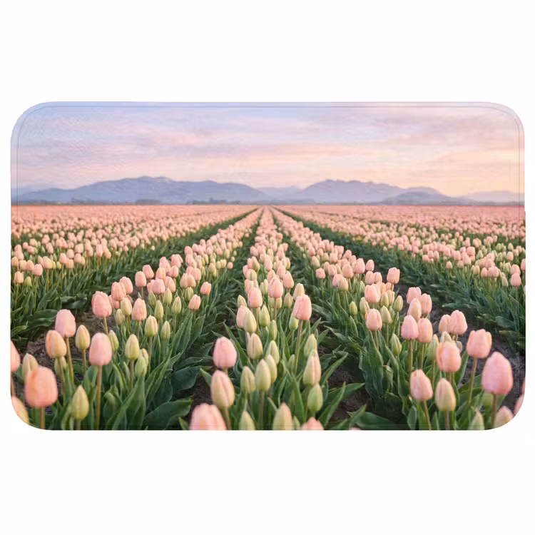 Badmat - Tulpen - Landschap - Roze — 1