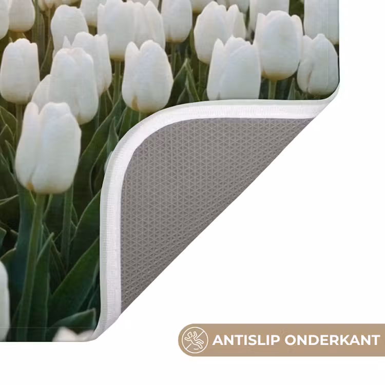 Badmat - Tulpen - Landschap - Wit — 3