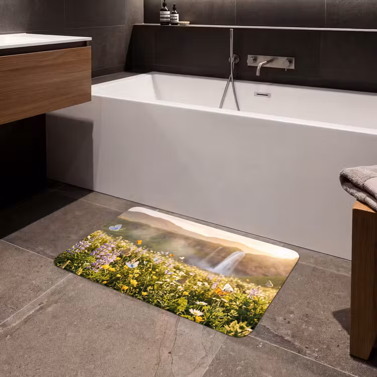 Badmat - Vlinders - Waterval - Bloemenveld — 4