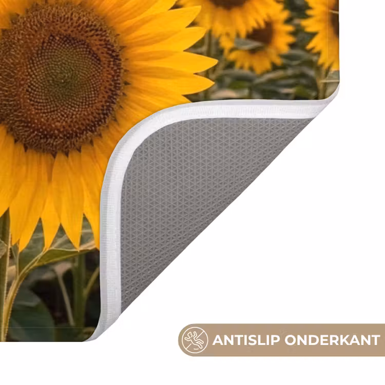 Badmat - Zonnebloemen - Heuvellandschap - Geel — 3