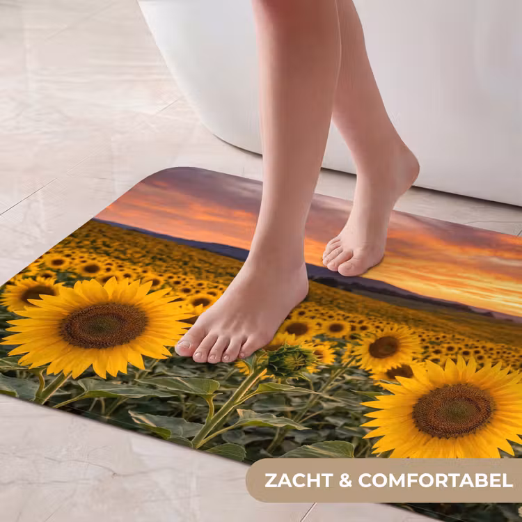 Badmat - Zonnebloemen - Heuvellandschap - Geel — 5