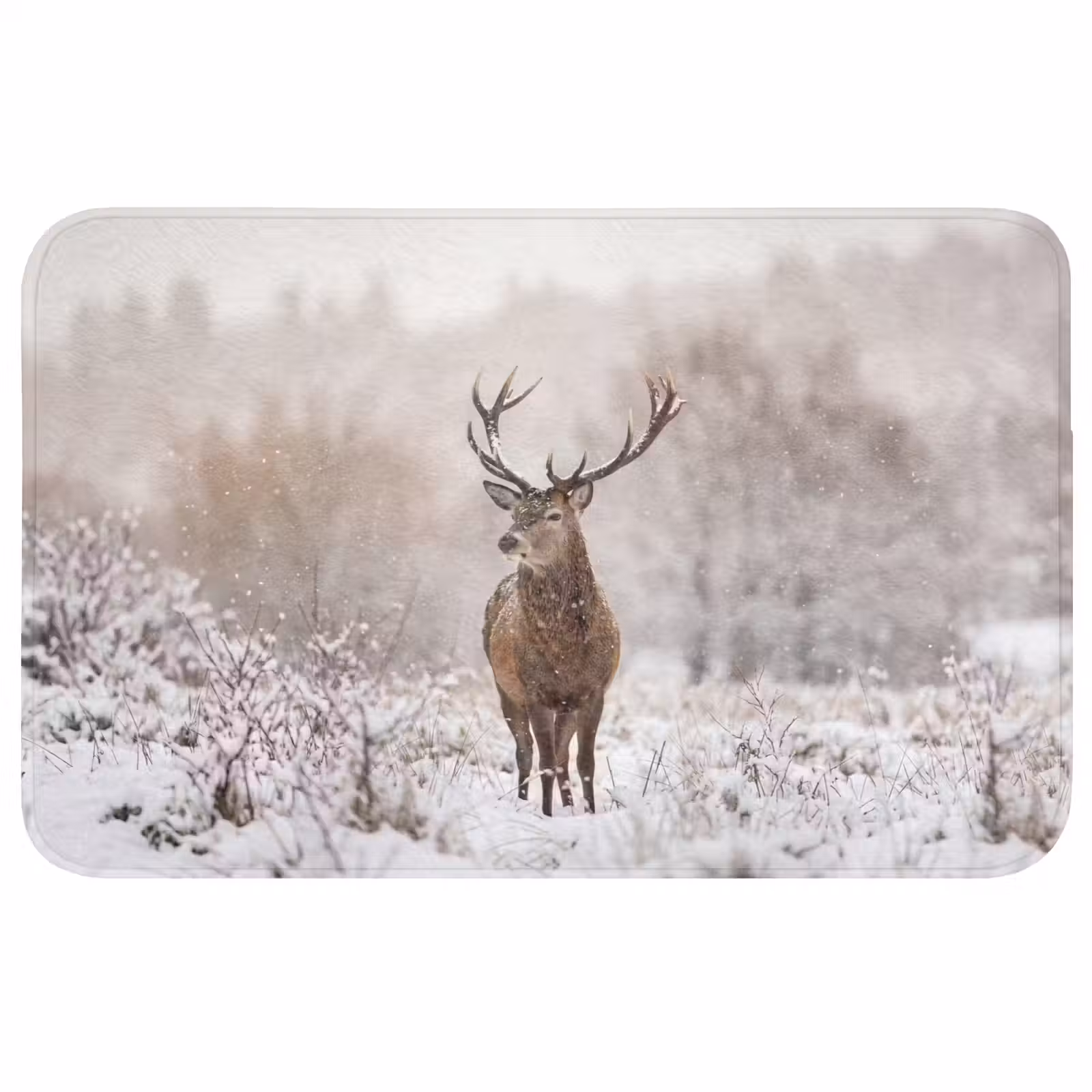 Badmat - Edelhert - Bos - Sneeuw - Winter - Majestueus — 1