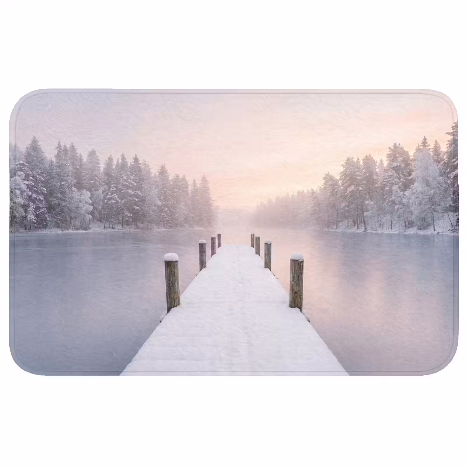 Badmat - Steiger - Meer - Mist - Winter - Serene — 1