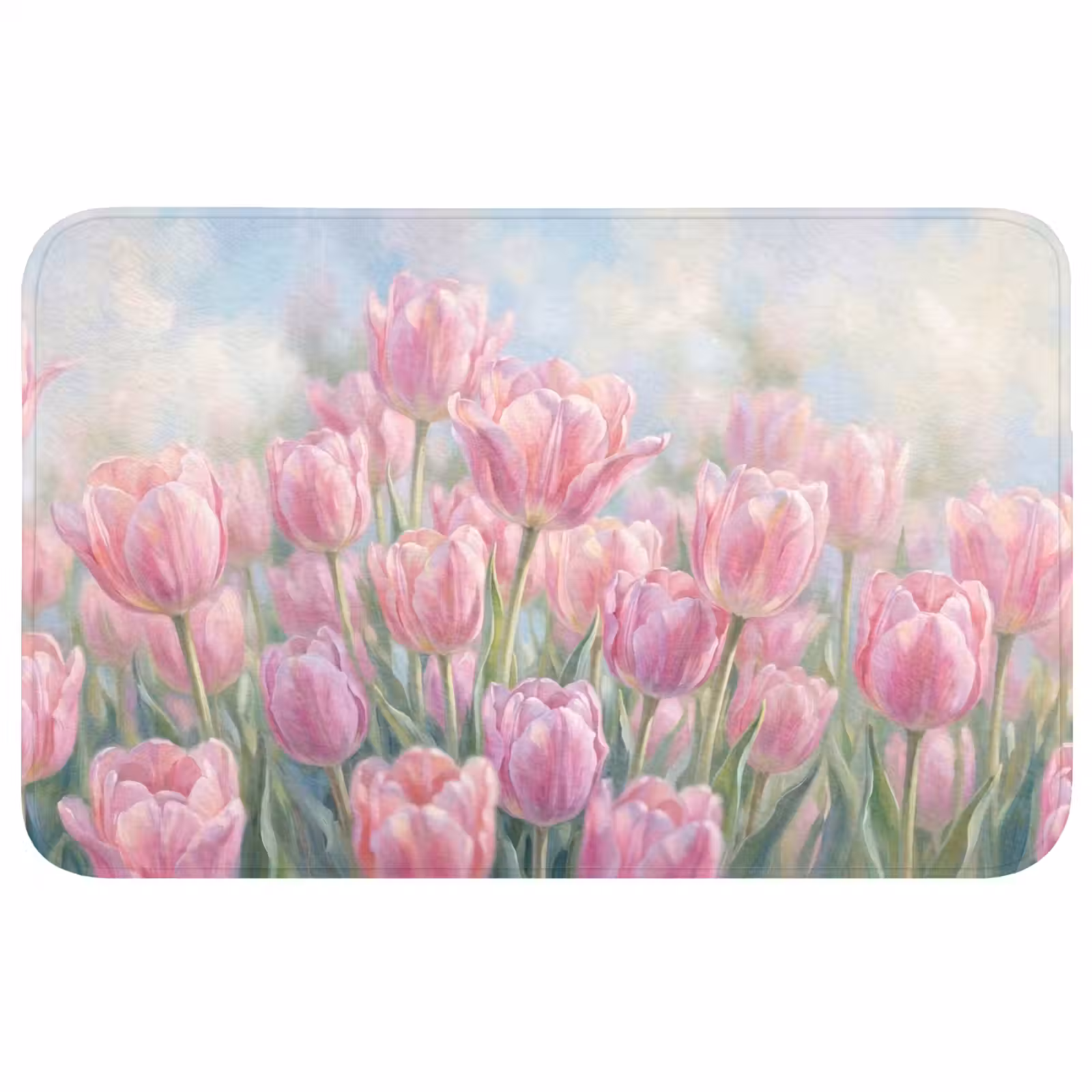 Badmat - Tulpen - Veld - Lente - Roze — 1