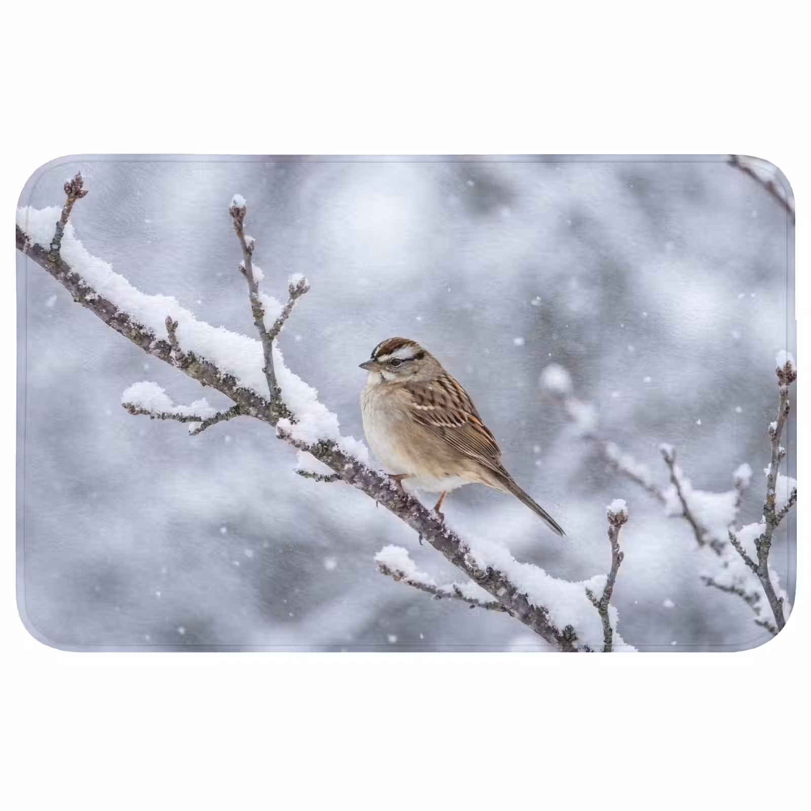 Badmat - Vogel - Tak - Sneeuw - Winter — 1