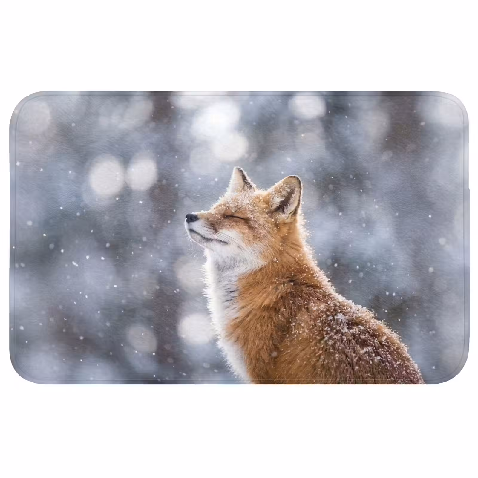 Badmat - Vos - Sneeuwval - Portret - Winter - Sfeervol — 1