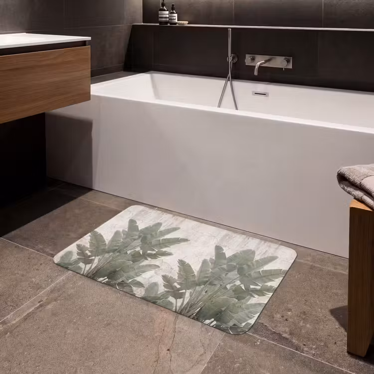 Badmat - Bananenbladeren - Beton - Groen — 4