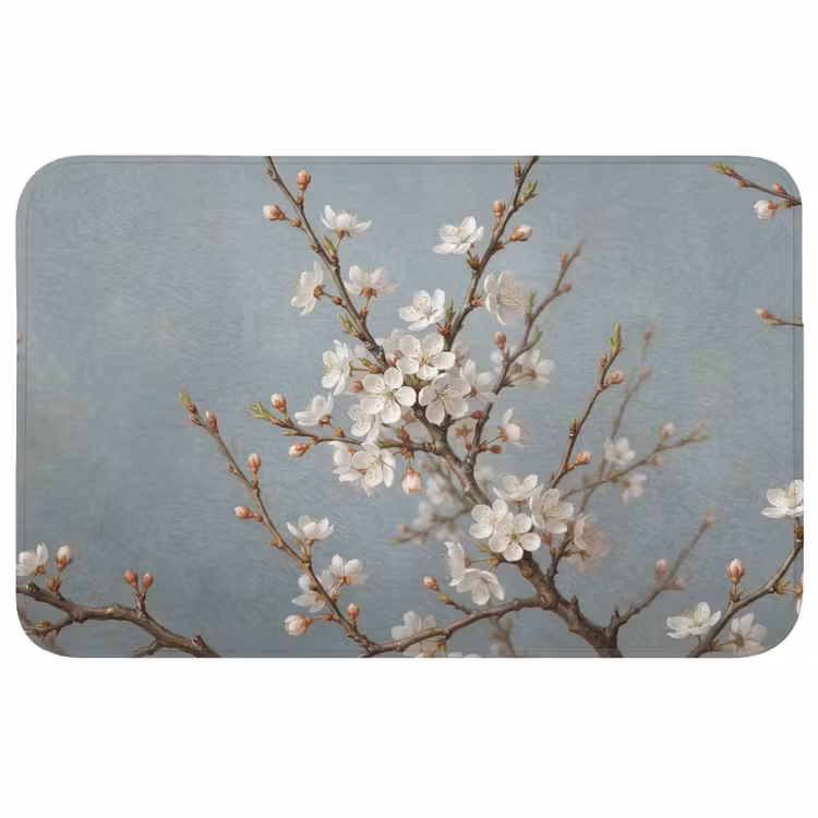 Badmat - Botanisch - Stilleven - Blauw — 1