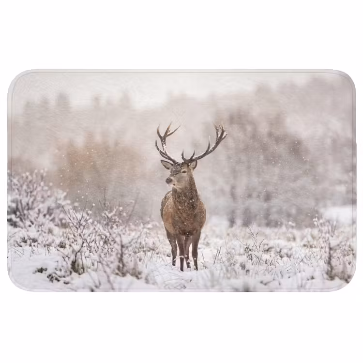 Badmat - Edelhert - Bos - Sneeuw - Winter - Majestueus — 1