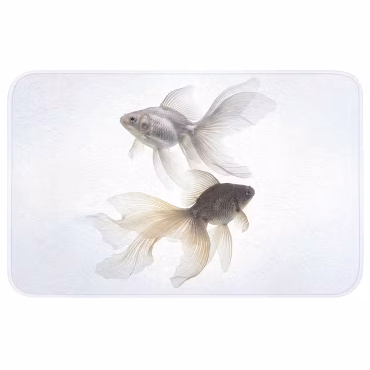 Badmat - Goudvissen - Modern - Wit — 1