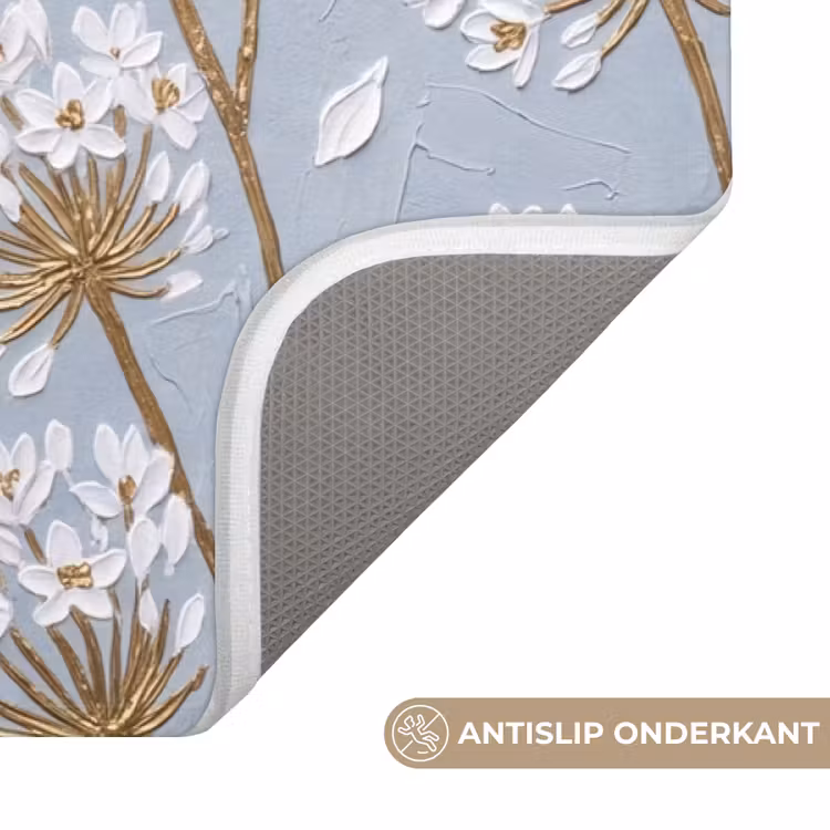 Badmat - Illustratie - Bloemen - Blauw — 3