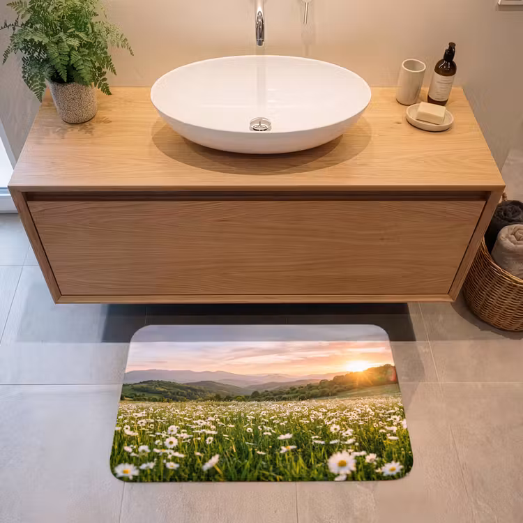 Badmat - Madelief - Veld - Heuvels - Groen — 2