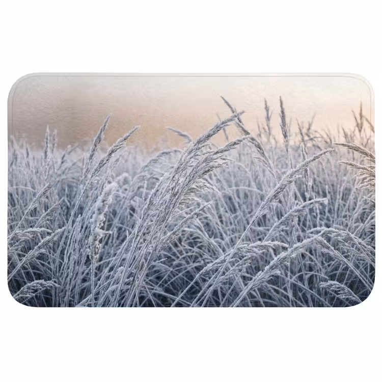 Badmat - Rijp - Gras - Kristallen - Winter - Minimalistisch — 1