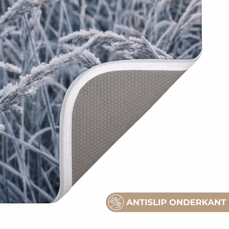 Badmat - Rijp - Gras - Kristallen - Winter - Minimalistisch — 3
