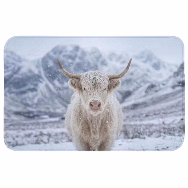 Badmat - Schotse Hooglander - Sneeuw - Bergen - Winter — 1