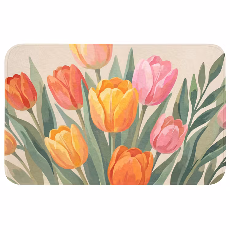 Badmat - Tulpen - Abstract - Kleurrijk — 1