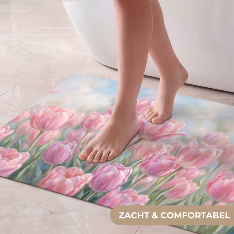 Badmat - Tulpen - Veld - Lente - Roze — 5