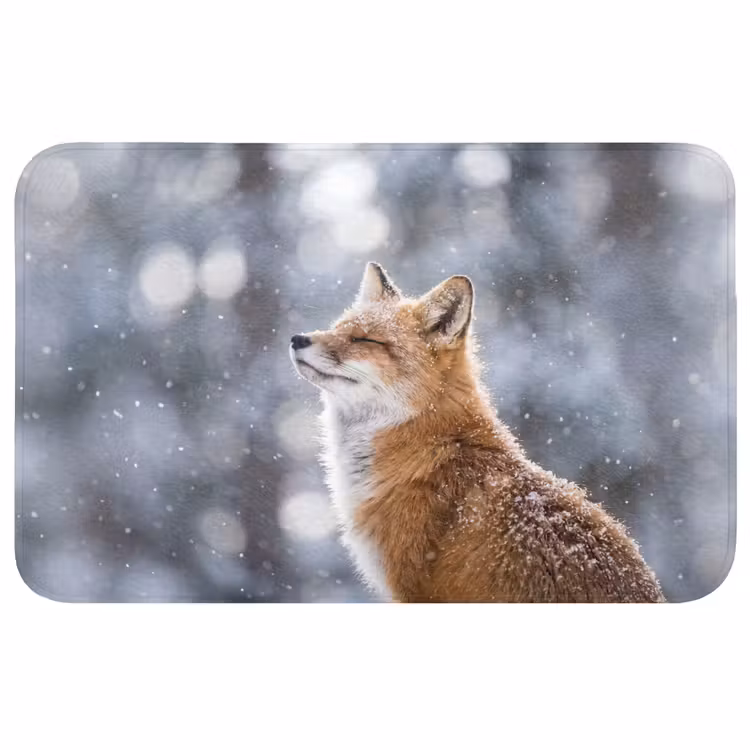 Badmat - Vos - Sneeuwval - Portret - Winter - Sfeervol — 1