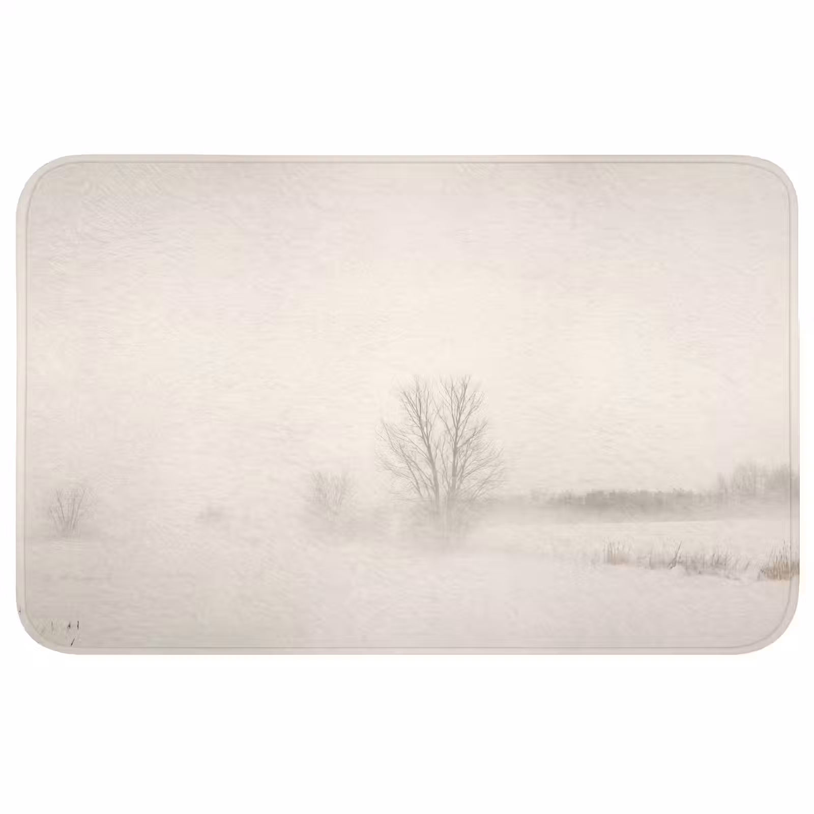 Badmat - Boom - Mist - Sneeuw - Winter - Minimalistisch — 1
