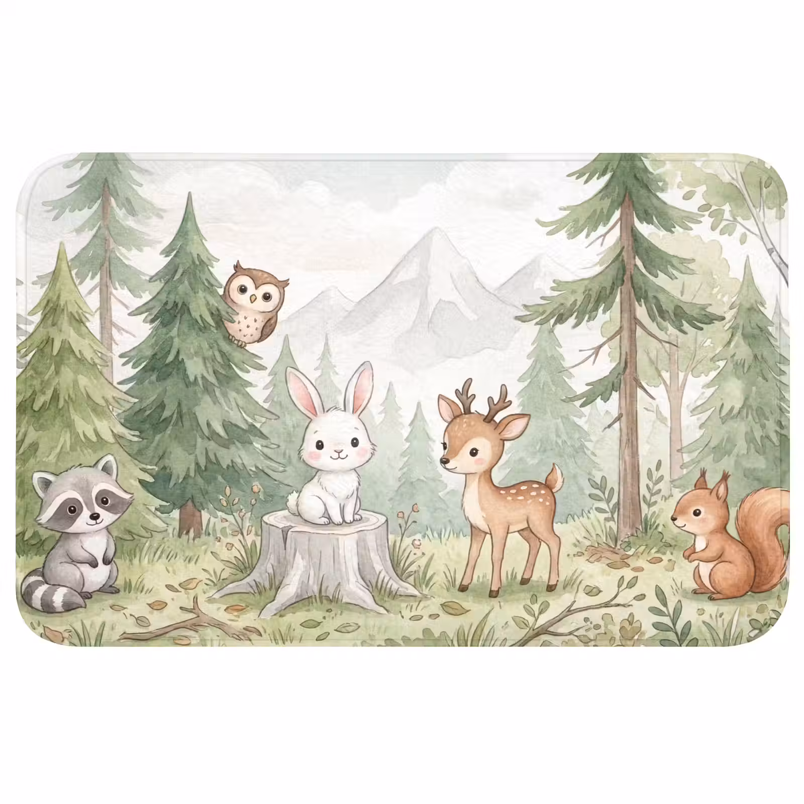 Badmat - Bos - Dieren - Groen — 1