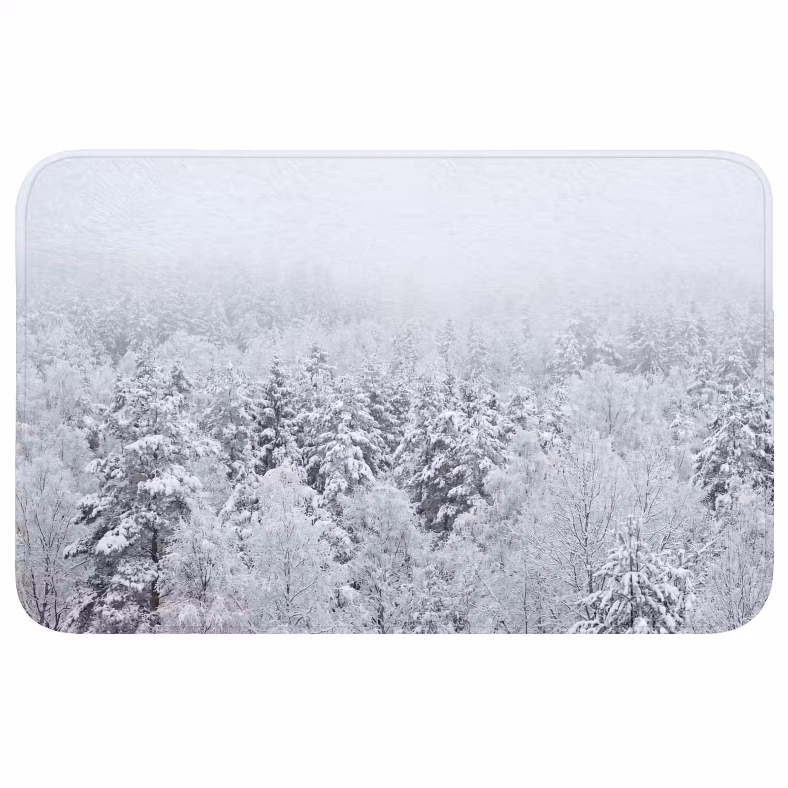 Badmat - Bos - Sneeuw - Winter - Natuur - Wit — 1