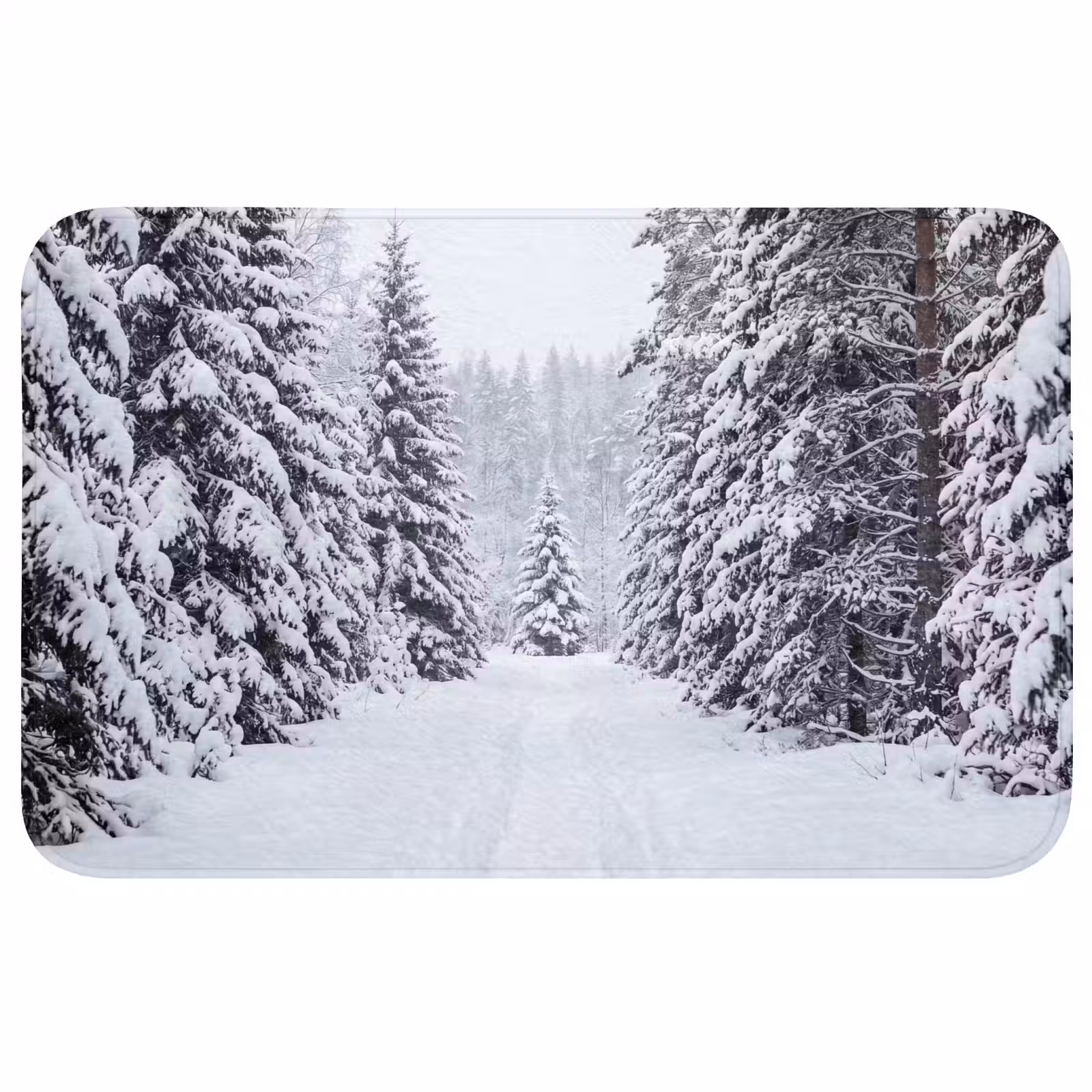 Badmat - Bos - Winter - Sneeuw - Pad - Natuur — 1