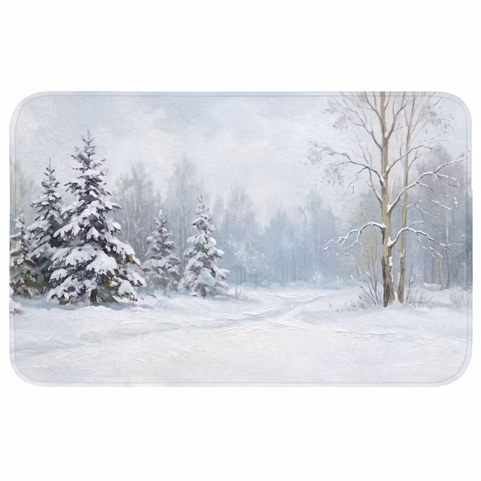 Badmat - Bospad - Dennen - Sneeuw - Winter - Rustgevend — 1