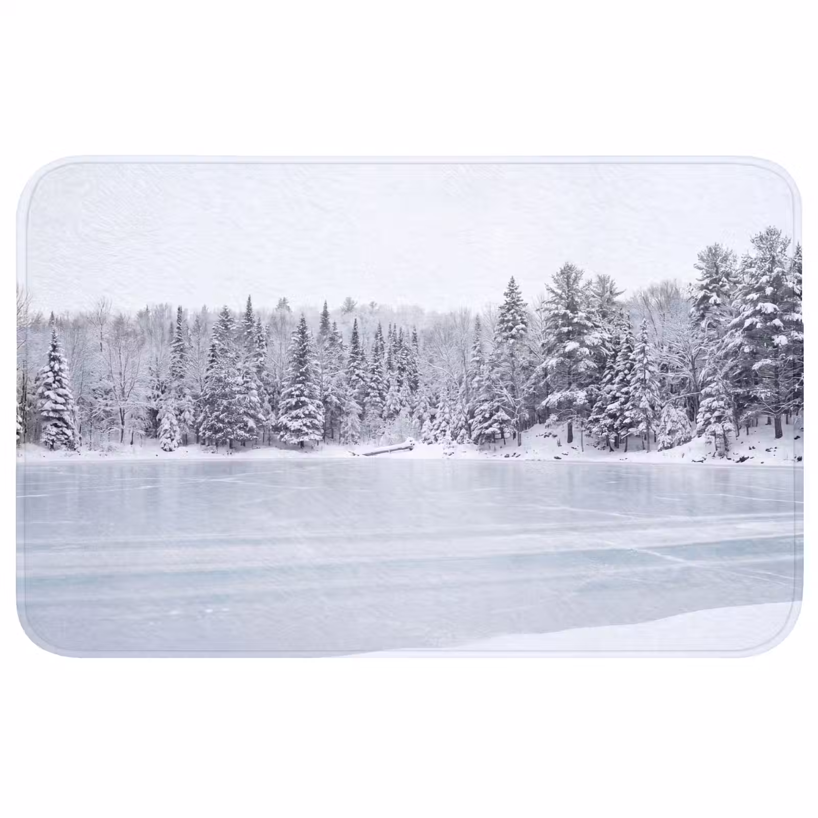 Badmat - Meer - Dennen - IJs - Winter - Rustgevend — 1