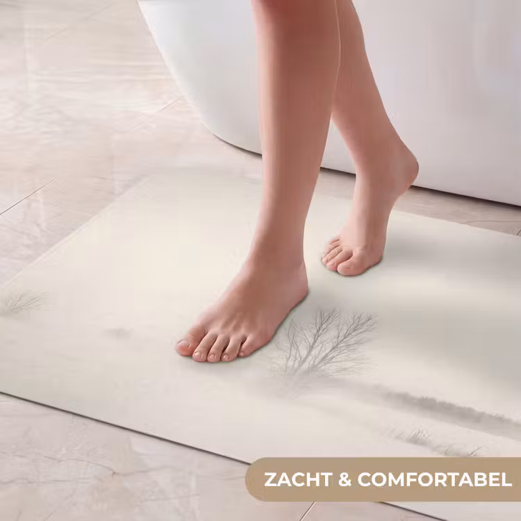 Badmat - Boom - Mist - Sneeuw - Winter - Minimalistisch — 5